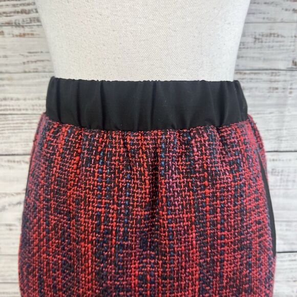 Ann Taylor Loft Skirt size Medium Pink Blue Tweed Pockets Straight Above Knee - Picture 4 of 8